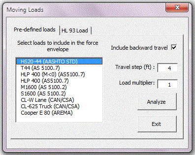 Moving load selection